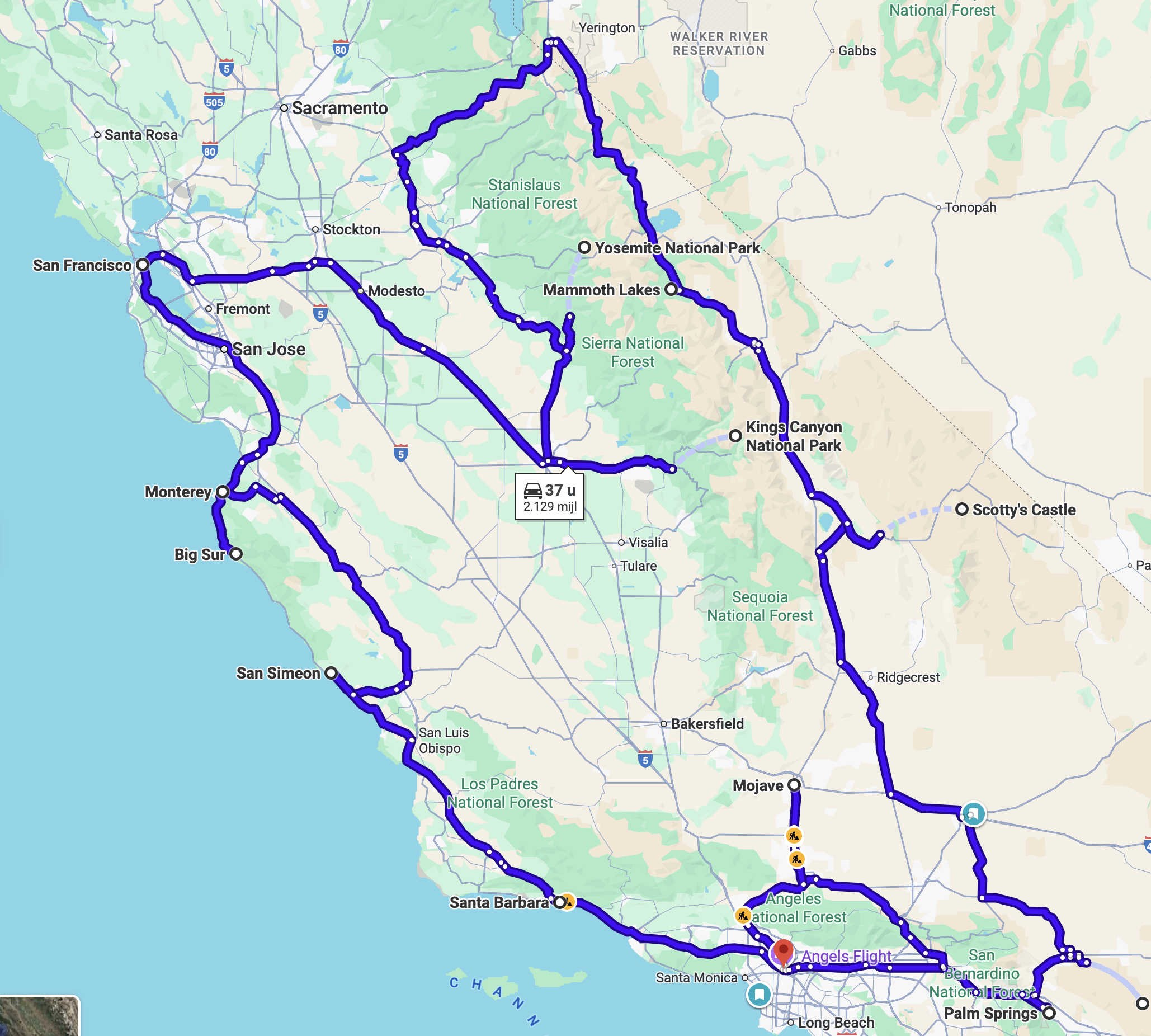 rondreis Californië langs de kust 